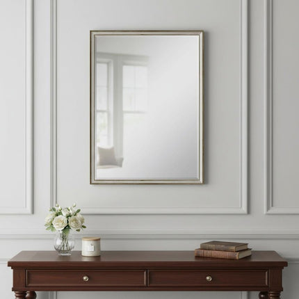 38" Silver Wood Accent Mirror HomeRoots