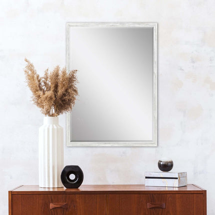 31" White Wood Accent Mirror HomeRoots