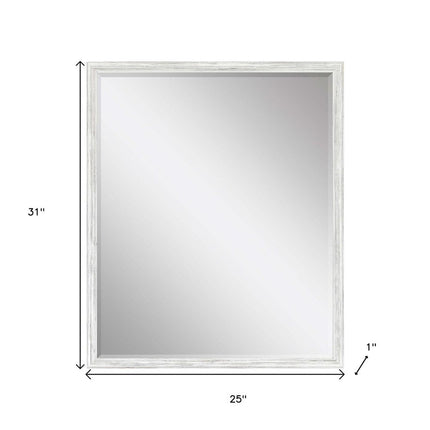 31" White Wood Accent Mirror HomeRoots