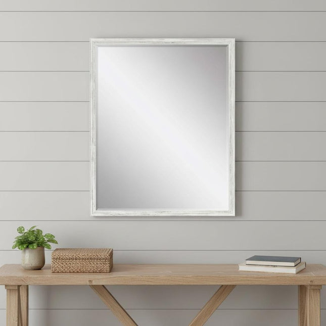 31" White Wood Accent Mirror HomeRoots