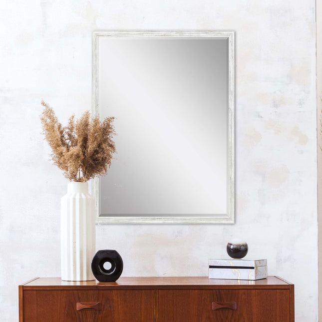 39" White Wood Accent Mirror HomeRoots