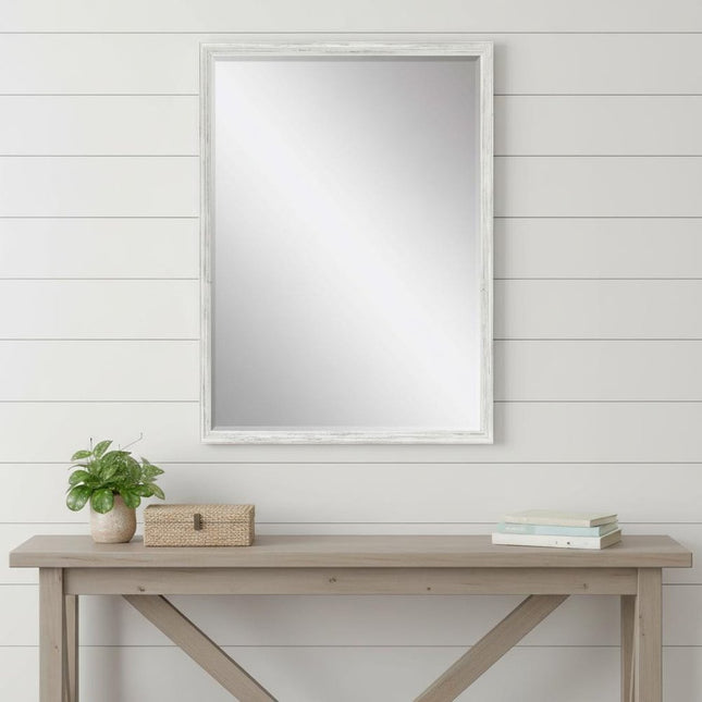 39" White Wood Accent Mirror HomeRoots