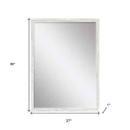39" White Wood Accent Mirror HomeRoots