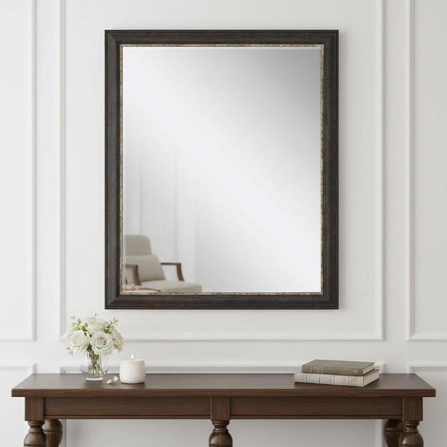 33" Dark Brown Framed Accent Mirror HomeRoots