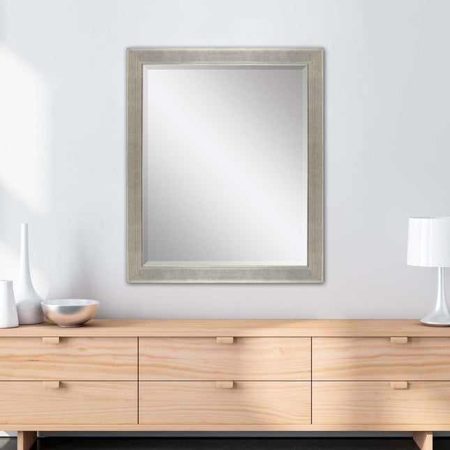 33" Silver Solid Wood Framed Accent Mirror HomeRoots