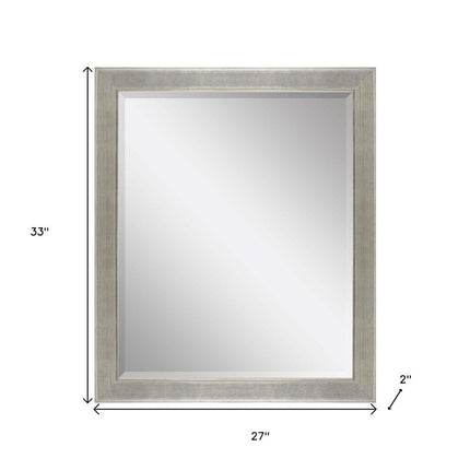 33" Silver Solid Wood Framed Accent Mirror HomeRoots