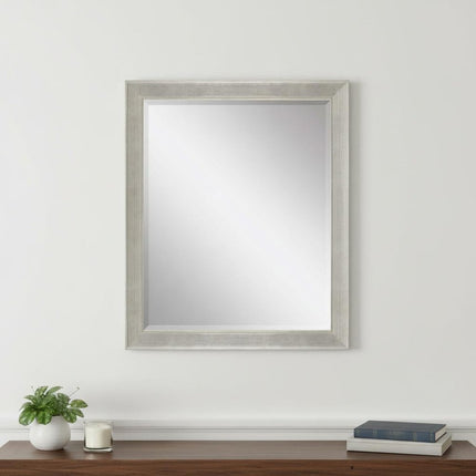 33" Silver Solid Wood Framed Accent Mirror HomeRoots