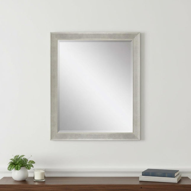 33" Silver Solid Wood Framed Accent Mirror HomeRoots