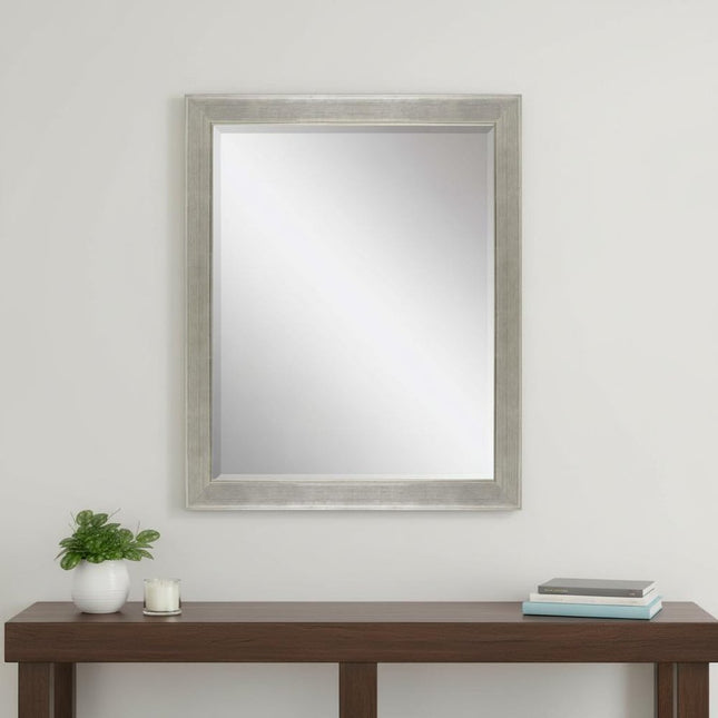 45" Silver Solid Wood Framed Accent Mirror HomeRoots