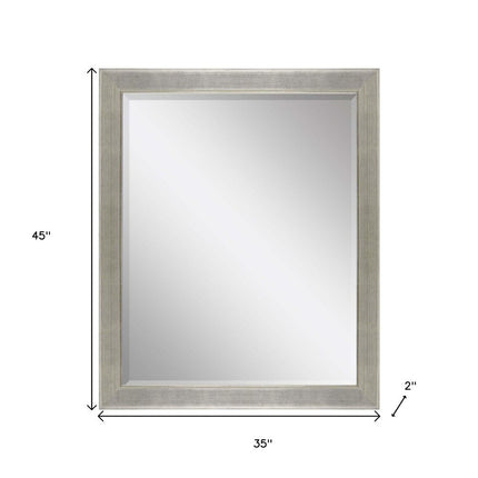45" Silver Solid Wood Framed Accent Mirror HomeRoots