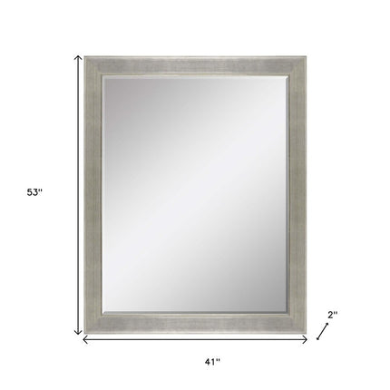 53" Silver Solid Wood Framed Accent Mirror HomeRoots
