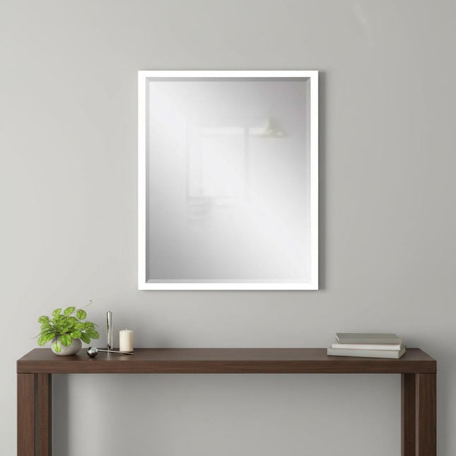 30" White Solid Wood Framed Accent Mirror HomeRoots