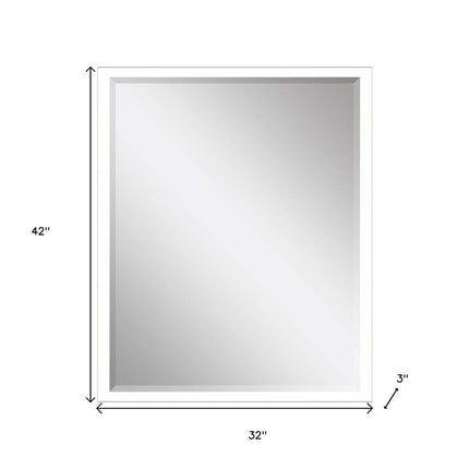 42" White Solid Wood Framed Accent Mirror HomeRoots