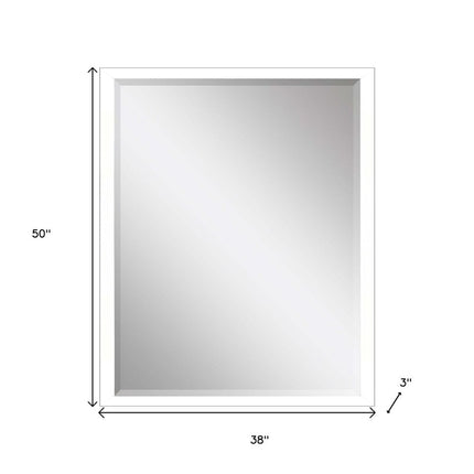 50" White Solid Wood Framed Accent Mirror HomeRoots