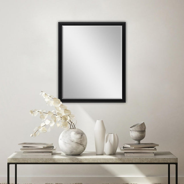 30" Black Solid Wood Framed Accent Mirror HomeRoots