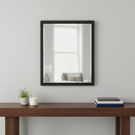 30" Black Solid Wood Framed Accent Mirror HomeRoots