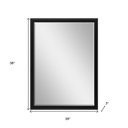 38" Black Solid Wood Framed Accent Mirror HomeRoots