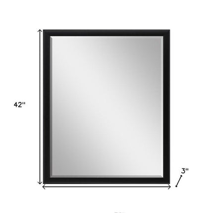 42" Black Solid Wood Framed Accent Mirror HomeRoots