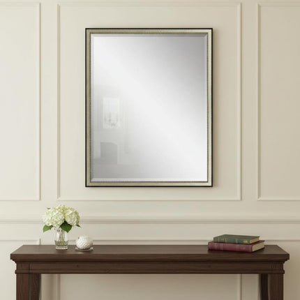 30" Silver Solid Wood Framed Accent Mirror HomeRoots