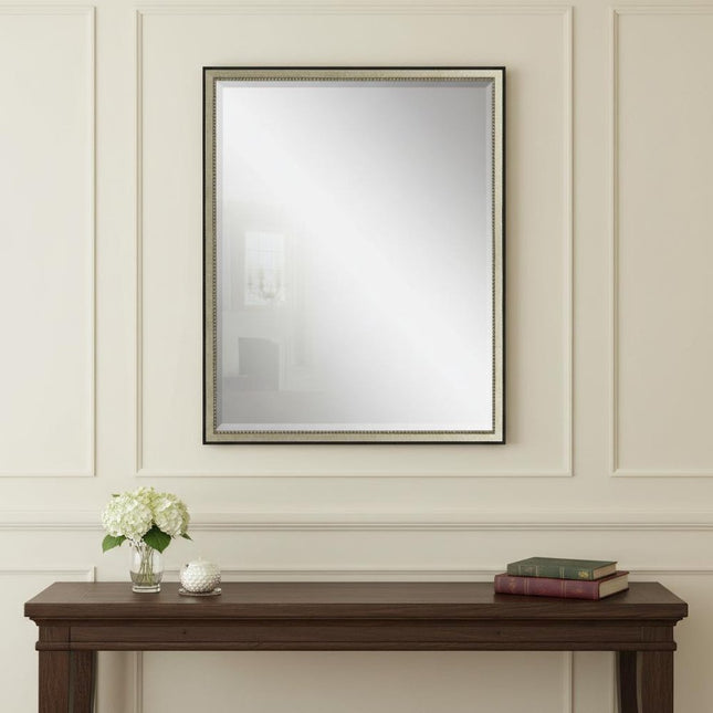 30" Silver Solid Wood Framed Accent Mirror HomeRoots