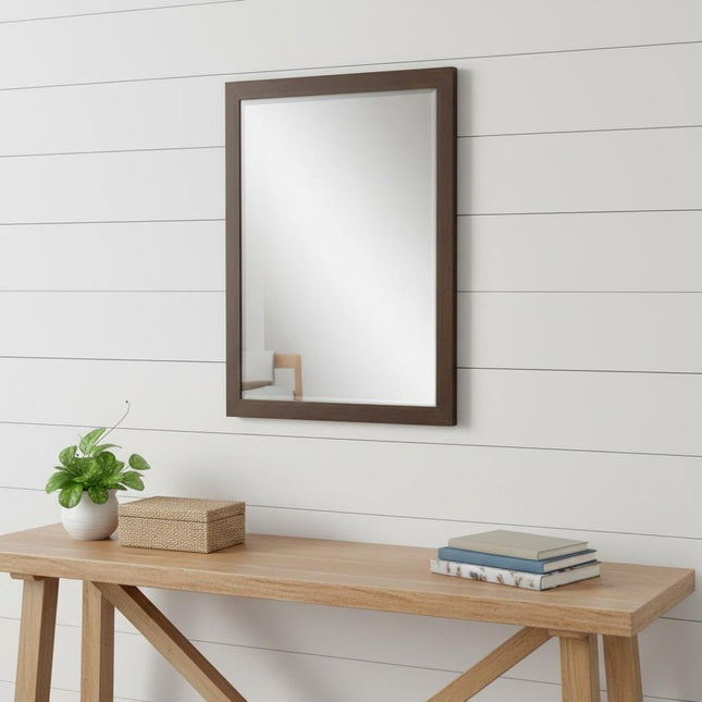 31" Dark Brown Framed Accent Mirror HomeRoots