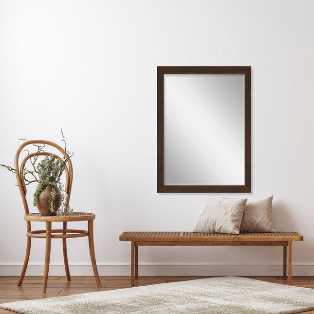 39" Dark Brown Framed Accent Mirror HomeRoots