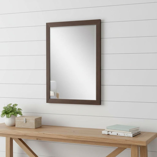 39" Dark Brown Framed Accent Mirror HomeRoots