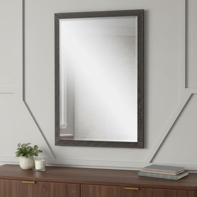 31" Dark Brown Solid Wood Framed Accent Mirror HomeRoots