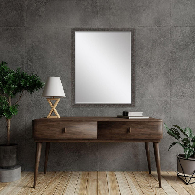 51" Dark Brown Solid Wood Framed Accent Mirror HomeRoots