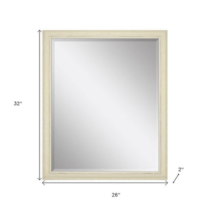 32" White Solid Wood Framed Accent Mirror HomeRoots