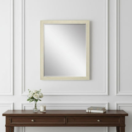32" White Solid Wood Framed Accent Mirror HomeRoots