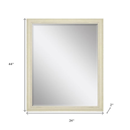 44" White Solid Wood Framed Accent Mirror HomeRoots