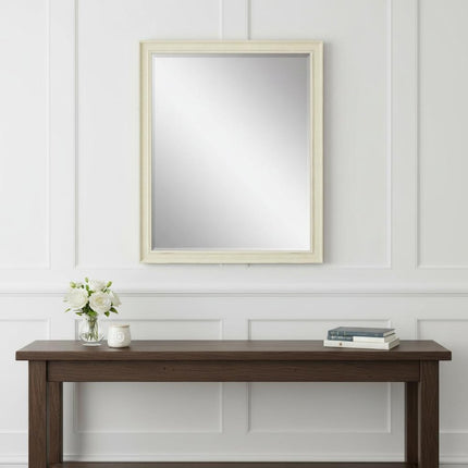 44" White Solid Wood Framed Accent Mirror HomeRoots