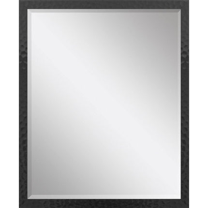 30" Black Hammered Geometric Finish Framed Accent Mirror HomeRoots