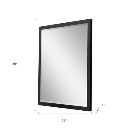 30" Black Hammered Geometric Finish Framed Accent Mirror HomeRoots
