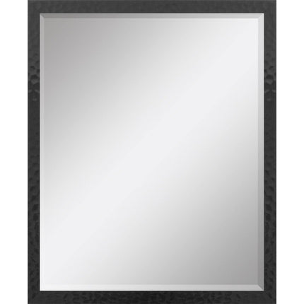 30" Black Hammered Geometric Finish Framed Accent Mirror HomeRoots