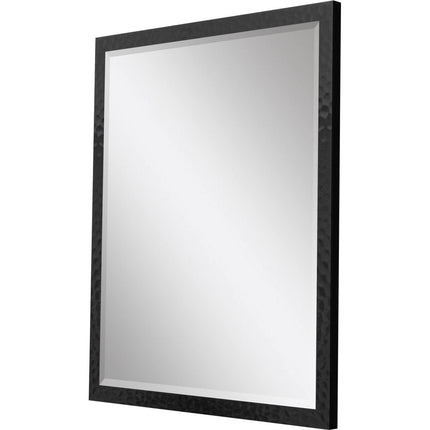 32" Black Hammered Geometric Framed Accent Mirror HomeRoots