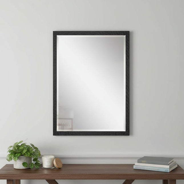 32" Black Hammered Geometric Framed Accent Mirror HomeRoots