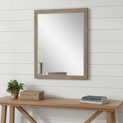 31" Light Brown Framed Accent Mirror HomeRoots