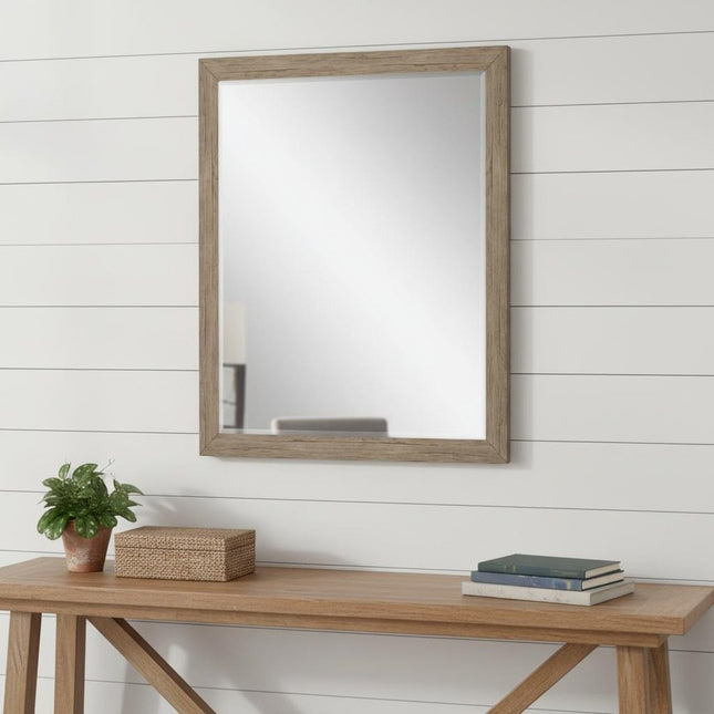 31" Light Brown Framed Accent Mirror HomeRoots