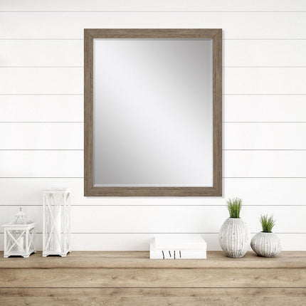 33" Light Brown Framed Accent Mirror HomeRoots