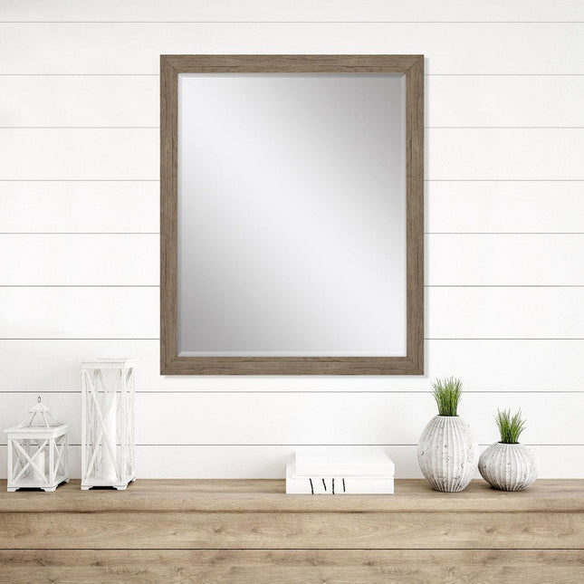 33" Light Brown Framed Accent Mirror HomeRoots