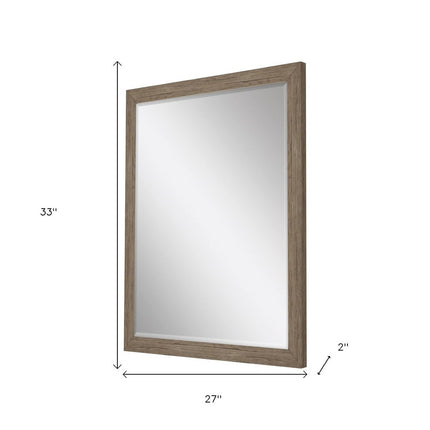33" Light Brown Framed Accent Mirror HomeRoots