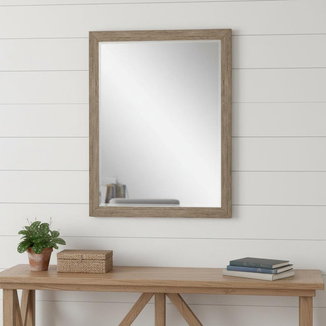 33" Light Brown Framed Accent Mirror HomeRoots