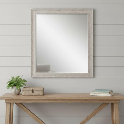 32" White Distressed Wood Framed Accent Mirror HomeRoots