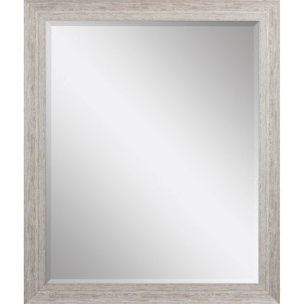 34" White Distressed Wood Framed Accent Mirror HomeRoots