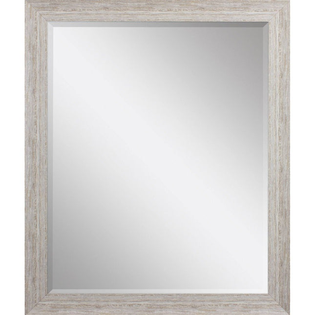 34" White Distressed Wood Framed Accent Mirror HomeRoots