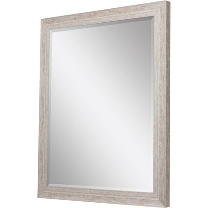 34" White Distressed Wood Framed Accent Mirror HomeRoots
