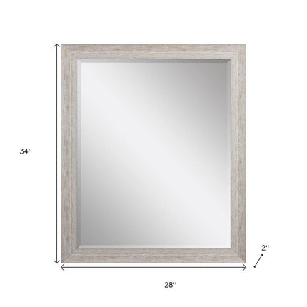 34" White Distressed Wood Framed Accent Mirror HomeRoots