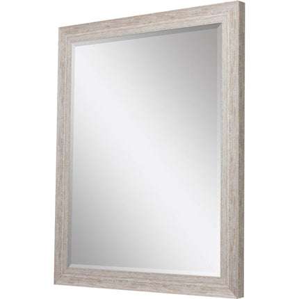 40" White Distressed Wood Framed Accent Mirror HomeRoots